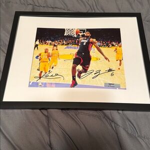 Lebron   James and Kobe Bryant autographed 8x10 photo